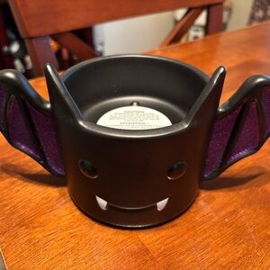 Bath & Body Works Black Bat Candle Holder with Purple Wings